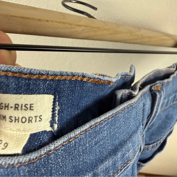 Madewell High Rise Boho Button Fly Beachy Western Rodeo Raw Hem Denim Shorts - Picture 5 of 6